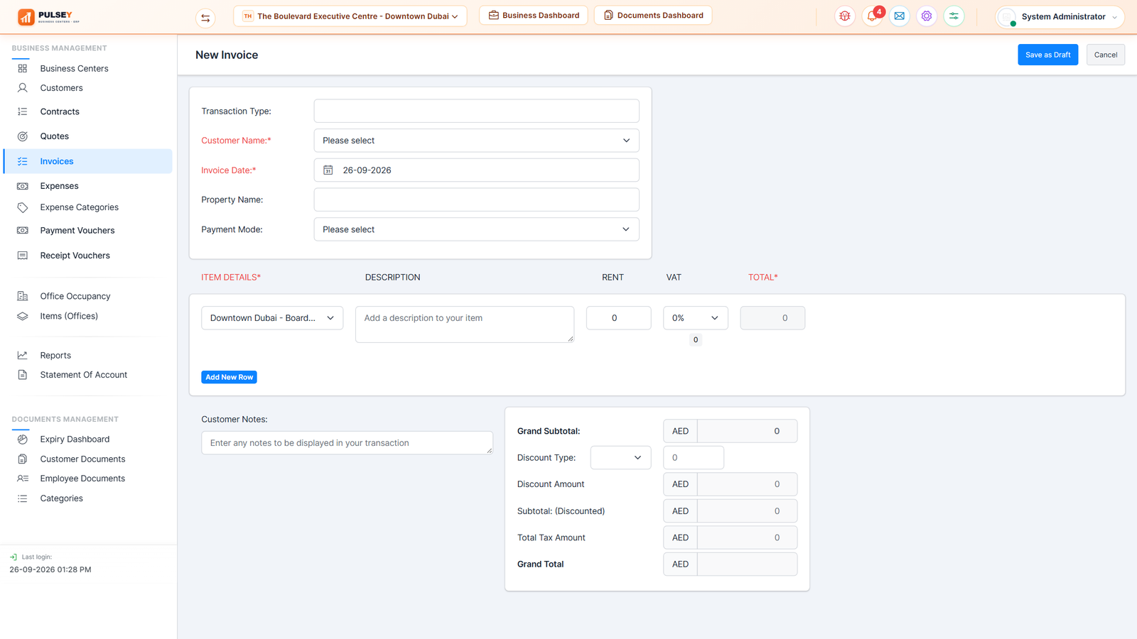 iPulsey FTA VAT Invoices List & PDF Printing